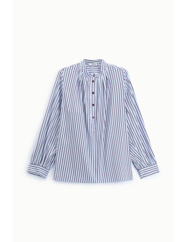 Chemise col officier a rayures - Please