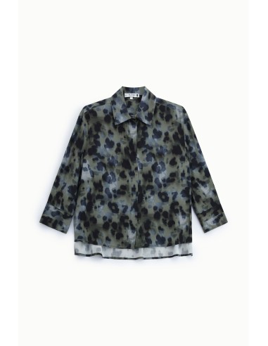 Chemise regular imprimé léopard manches...