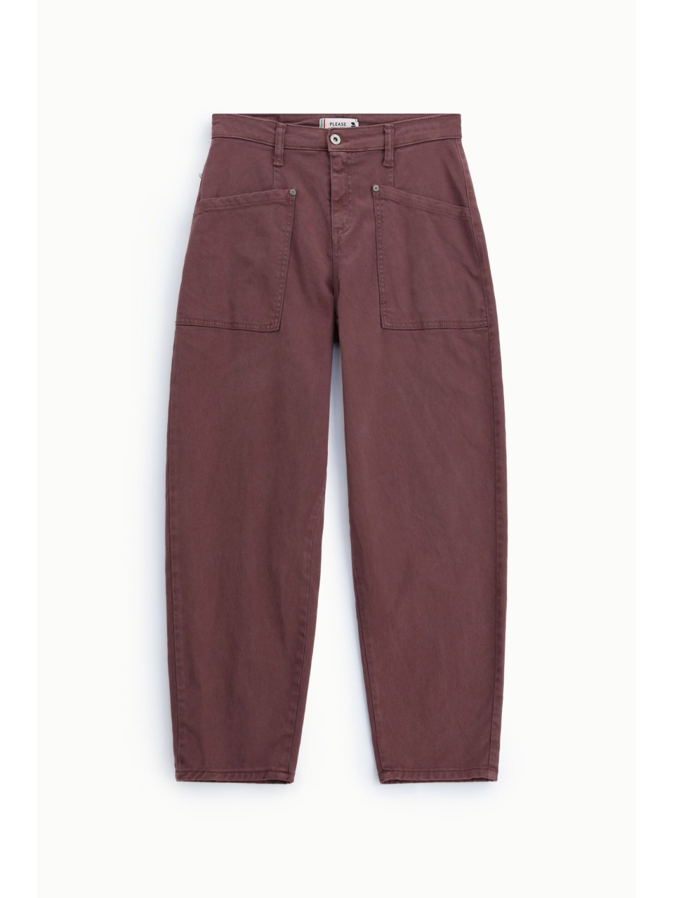 Pantalon balloon bordeaux taille montée poches italiennes Tencel – Please Femme