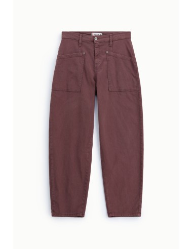 Pantalon balloon bordeaux taille montée poches italiennes Tencel – Please Femme