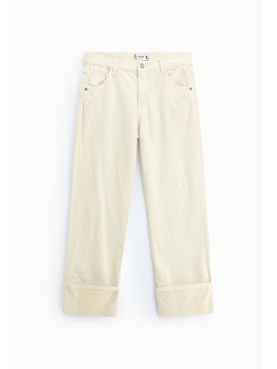 Pantalon 5 poches à grand revers Please