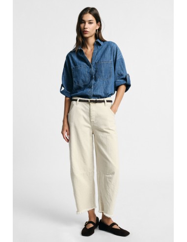 Pantalon balloon 3/4 ourlet effiloché Please