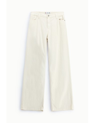 Pantalon ecru large 5 poches taille haute Please