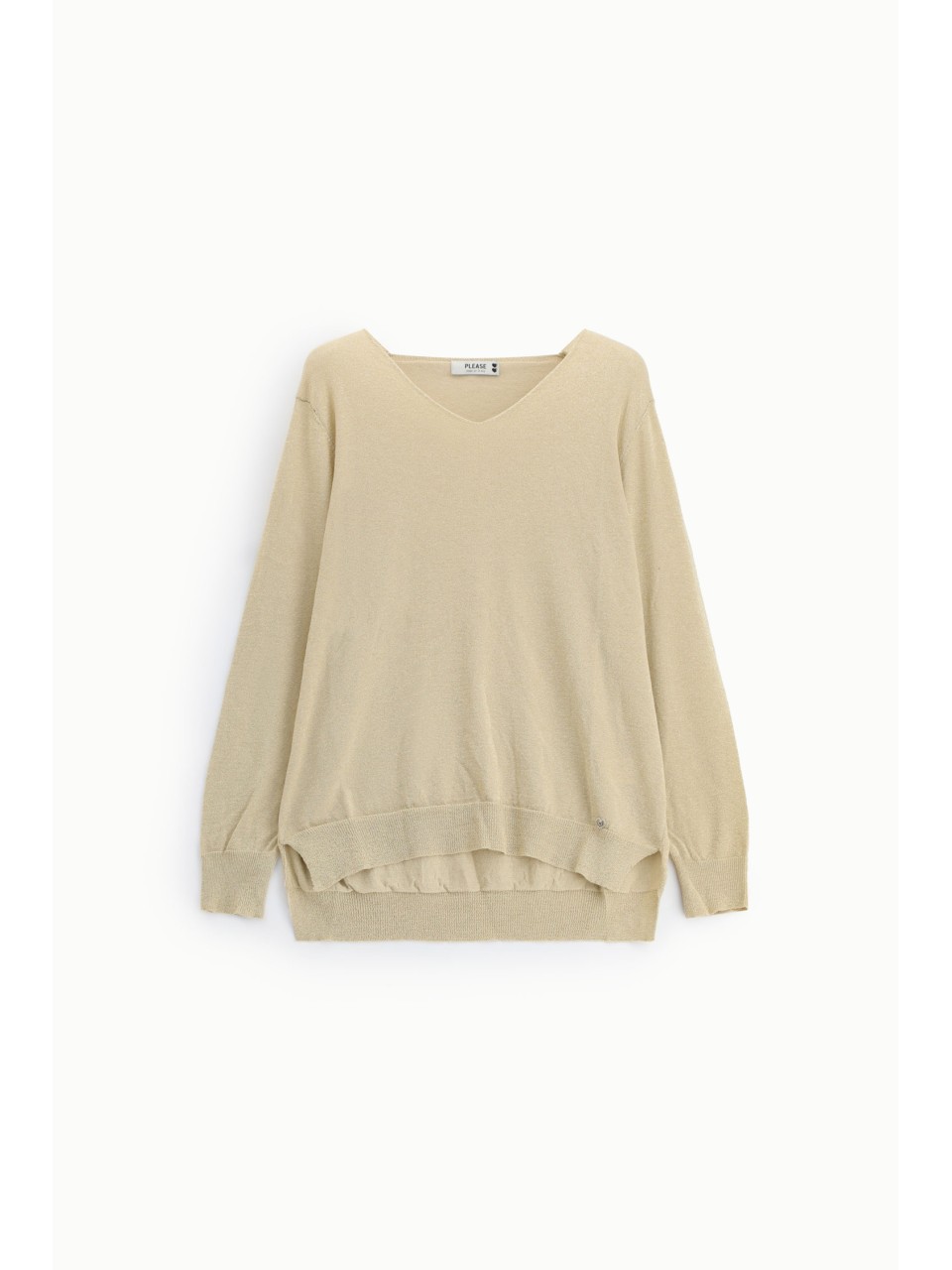 Pull col V à fil lurex Please