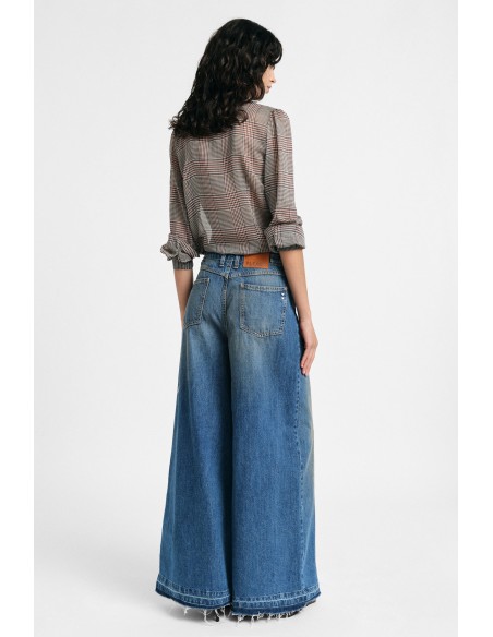 Jean large Please femme ourlet effiloché – vue de dos