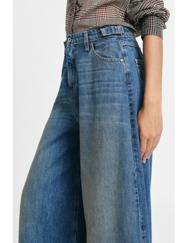Jean large Please femme taille haute – détail ceinture et poches