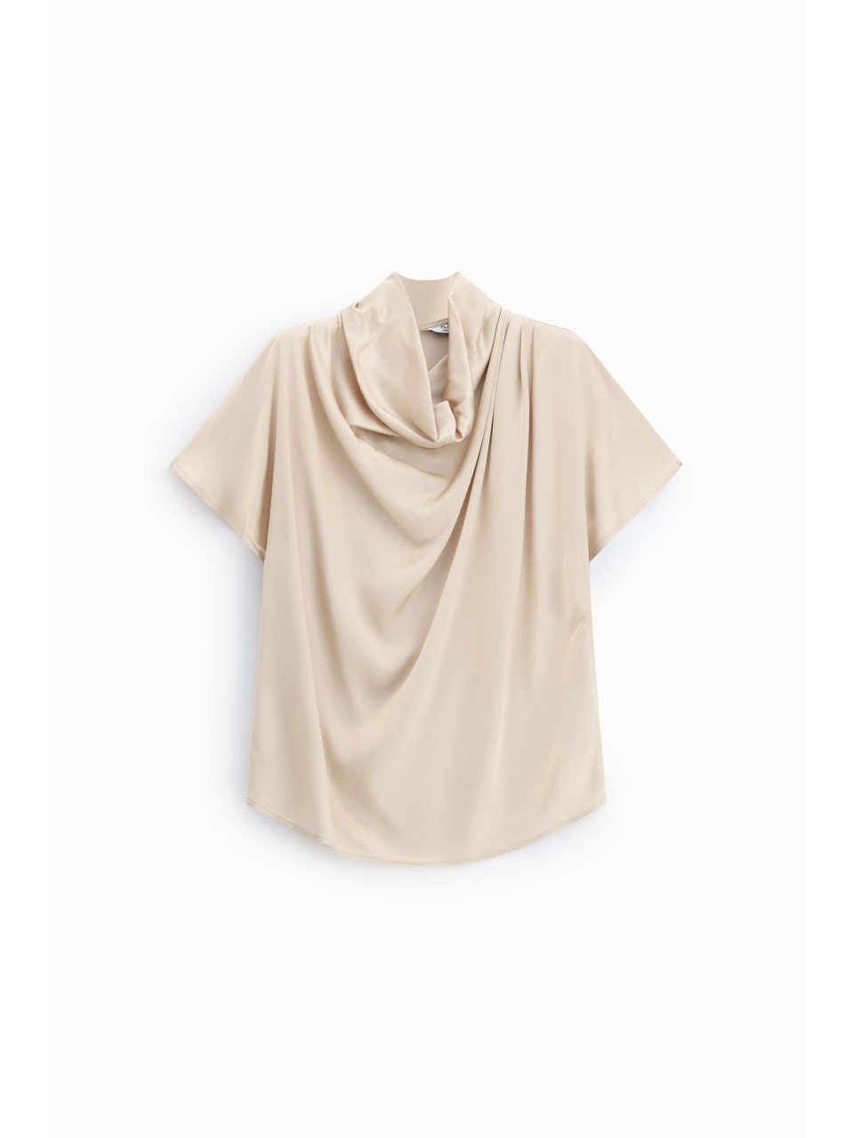 Top drapé Please femme crêpe satin col souple – vue produit
