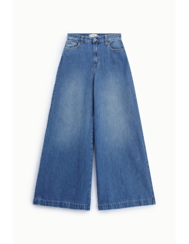 Jean taille haute jambe large en coton et TENCEL™ – Please Femme