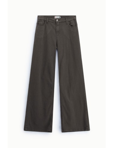 Pantalon large 5 poches taille haute marronPlease
