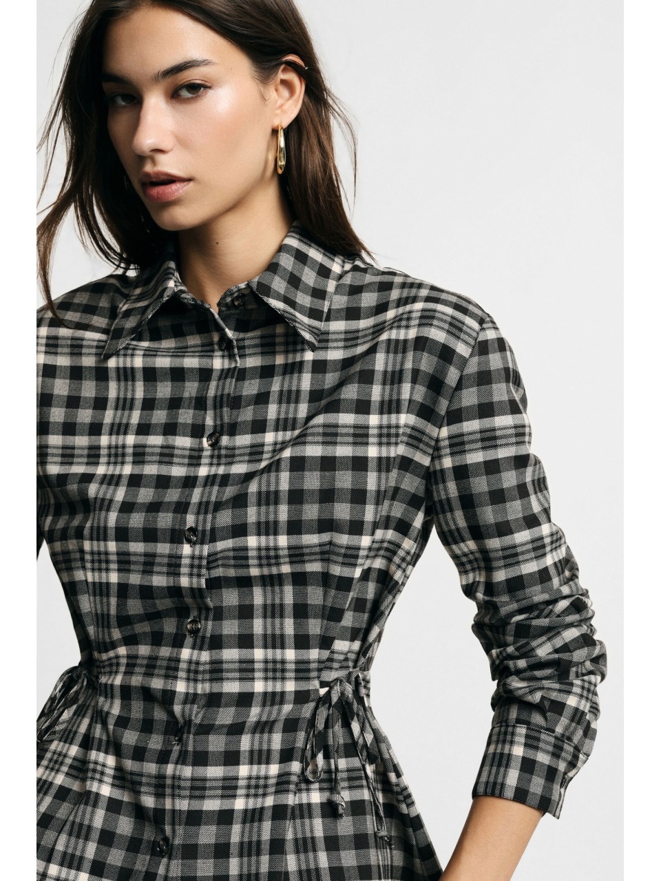 Chemise à carreaux à taille coulissée – Please Femme 2