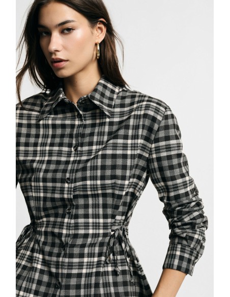 Chemise à carreaux à taille coulissée – Please Femme
