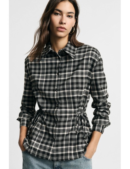 Chemise à carreaux à taille coulissée – Please Femme