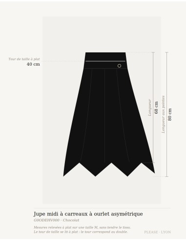 Jupe midi à carreaux à ourlet asymétrique –...