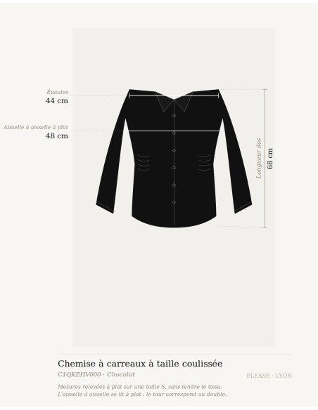 Chemise à carreaux à taille coulissée – Please Femme