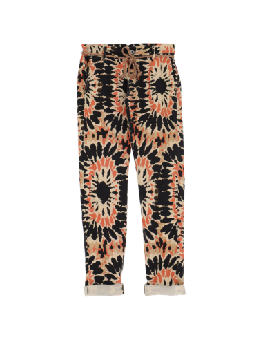 Please Femme pantalon forme chino en coton stretch imprimé tye & dye