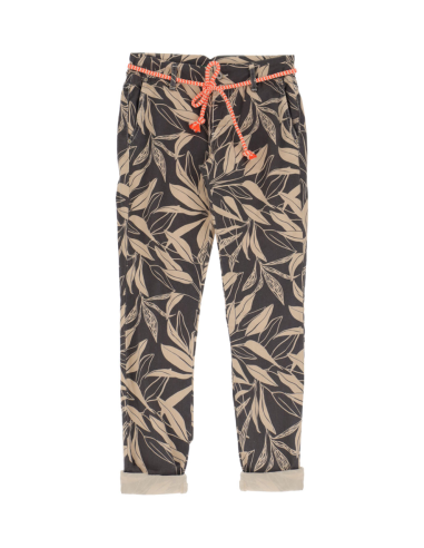 Please Femme pantalon forme chino en coton stretch imprimé floral