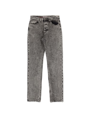 Please femme jean cropp en denim "neige" noir delavé