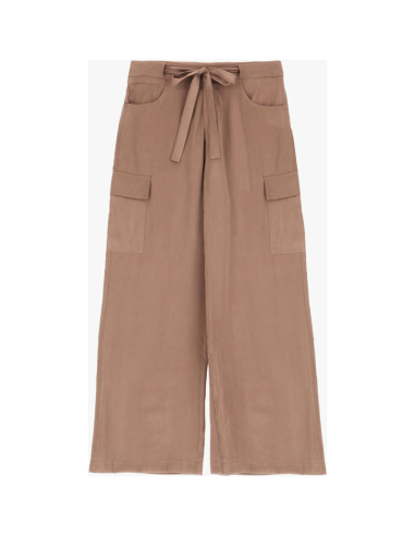 Please Femme pantalon cargo forme large en viscose fluide